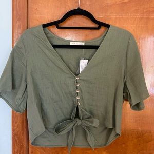 LA Hearts linen blend shirt